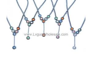 Cat's Eye Opal Beads Style Hematite Donut Choker Collar Fashion Necklace